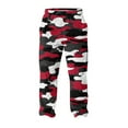 thumbnail image 5 of Domuza Plush Warm Pajama Pants Men Fluffy Soft Fleece Relaxed Fit Elastic Waist Pj Pants Fall Winter Camo Wide Leg Lounge Sleep Pants Red XL, 5 of 6