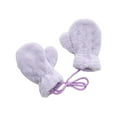 thumbnail image 5 of Bmisegm Kids Warm Gloves Korean Style Solid Color Children Mitten Glossy Plate Thickened Neck Hanging Cold Season Purple, 5 of 5