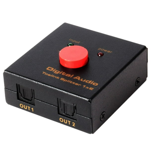 Toslink Digital Audio SPDIF Splitter, Powered/Amplified (1 in, 2 Out