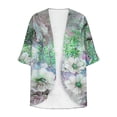 thumbnail image 5 of Cárdigan de manga larga para mujer, blusa informal estampada con bolsillo, abrigo tipo cárdigan para mujer, 5 of 5