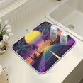 thumbnail image 4 of Yayeee Dish Drying Mat for Kitchen Counter 18" x 24" Microfiber Super Absorbent Coffee Decorative Pad, Neon Road, 4 of 7