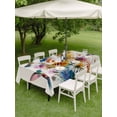 thumbnail image 4 of Outdoor Tablecloth with Umbrella Hole for Patio/Picnic/Party/Camping, Hummingbird Waterproof Table Cloth Rectangle Table Cover Washable, Spring Vintage Oil Painting Sunflowers Beige (60"x 120"), 4 of 8