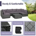 Gymax 7PCS Patio Rattan Sectional Sofa Set Outdoor Furniture Set w