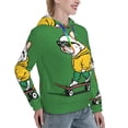 thumbnail image 6 of Lsque Cool Skateboarding Bulldog Pattern Casual Women's Hoodie,Hooded Sweatshirt with Kangaroo Pocket,Pullover Hoodie with Eye-catching Drawstrings-Large, 6 of 7