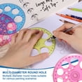 thumbnail image 5 of Uxcell 360-Degree Plastic Protractor, 4Pcs Circle Template Circle Ruler Drafting Math Geometry Tool Set for Office Supplies Math Drawing Tools Design Angle Measurement, Yellow, 5 of 6