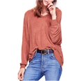 thumbnail image 1 of Free People Womens Take It Off Textured Pullover Sweater, Brown, Small, 1 of 3