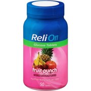 ReliOn Fruit Punch Glucose Tablets, 50 count