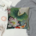 thumbnail image 2 of Lotus Goldfish PatternSofa Waist Throw Cushion Cover Pillow Case, 2 of 5
