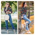 thumbnail image 7 of KLL Adventure Camping Badge Print Women's Long Sleeve Pajamas with Pants Sleepwear Loungewear 2 Set-Small, 7 of 7