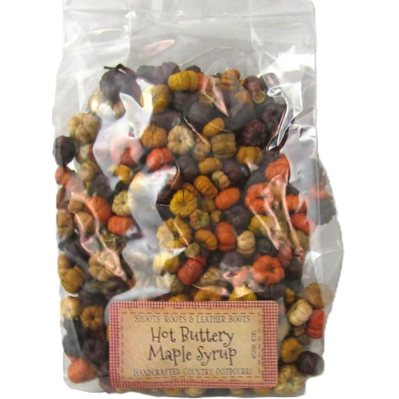 Shoots, Roots & Leather Boots Hot Buttery Maple Syrup Potpourri Bowl Filler 5 cup bag Handmade