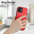 thumbnail image 2 of for iPhone 11 PU Leather Phone Case Cover, Classic Shoulder Strap Card Slots Shockproof Protective Ring Bracket Anti-scratch Ultra Slim Back Case for iPhone 11 - Red, 2 of 8
