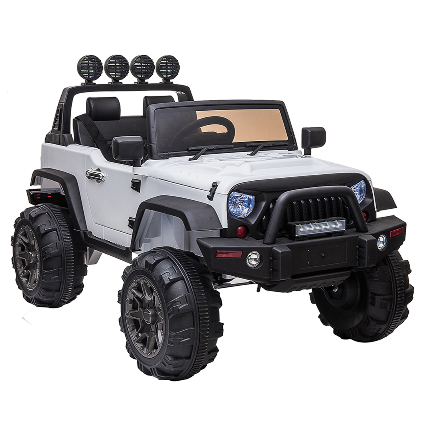 CIPACHO 12V Battery Powered Ride on Truck, Electric Vehicle Toy with Remote Control, LED Lights, Horn, Music, Spring Suspension, Ride on Car for Kids, White CIPACHO 12V Battery Powered Ride on Truck, Electric Vehicle Toy with Remote Control, LED Lights, Horn, Music, Spring Suspension, Ride on Car for Kids, White