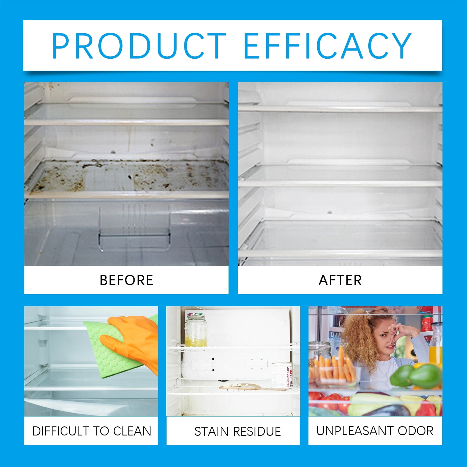 Alvantor Refrigerator Cleaning Tablets Multi-Purpose Deodorizer, 12PCS