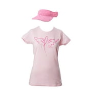 Breast Cancer Awareness Kit - Winged Ribbon T-Shirt + Visor - Medium