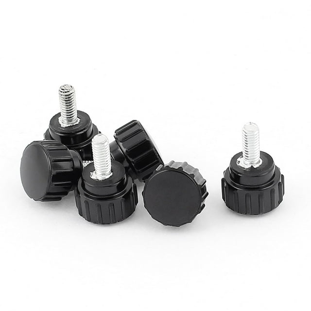 Unique Bargains 6Pcs Plastic Head M4x10 Male Threaded Knurled Grip Knobs Thumb Screw