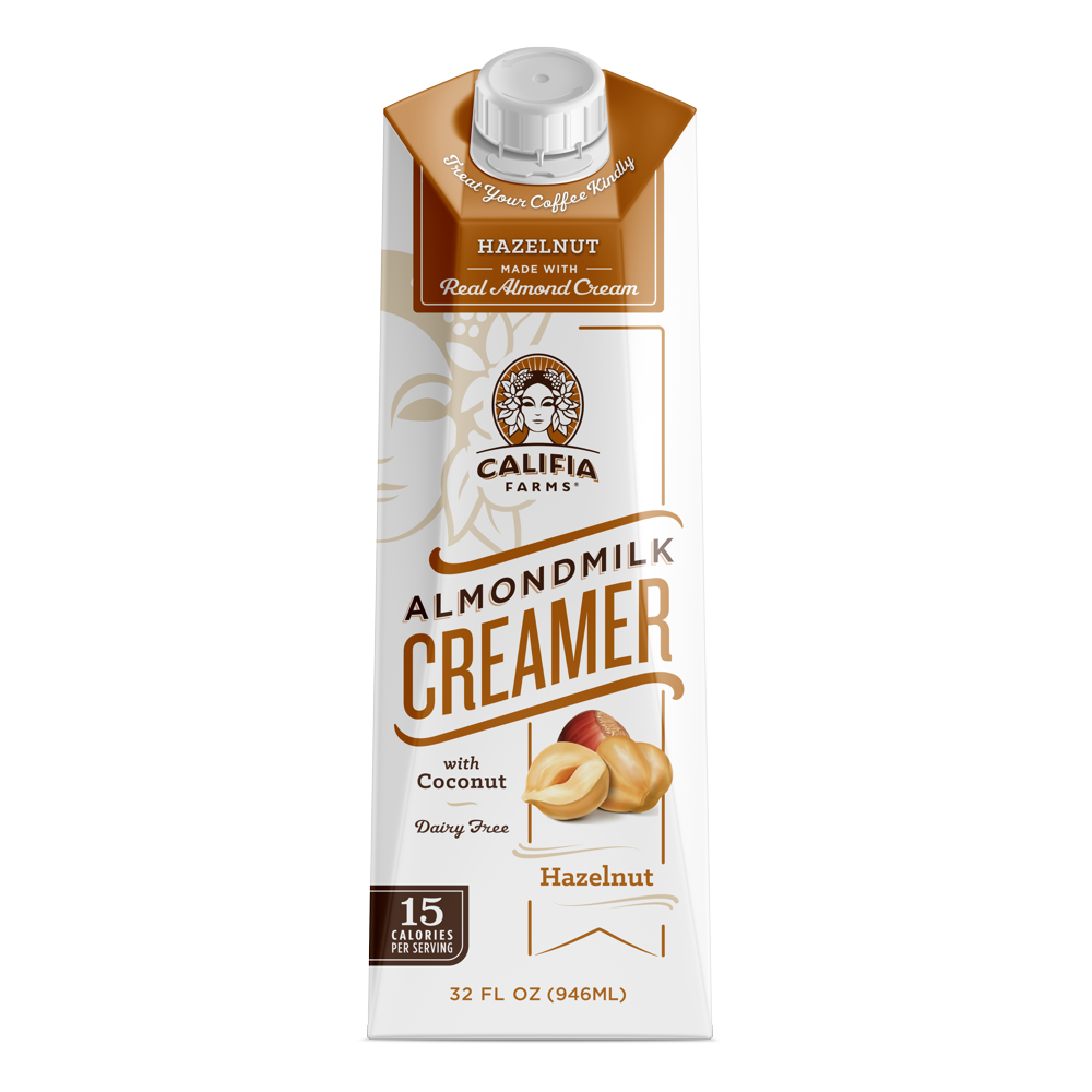 Califia Farms Hazelnut Almondmilk Coffee Creamer with Coconut Cream, 32
