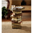 thumbnail image 1 of Design Toscano Power of Books Sculptural Glass-Topped Side Table, 1 of 7