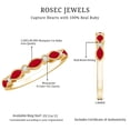 thumbnail image 6 of Rosec Jewels Natural Ruby Half Eternity Ring for Women - AAA Quality - East West Ruby Ring with Diamond - with Jewelry Box, 18K Yellow Gold, US 11.00, 6 of 7