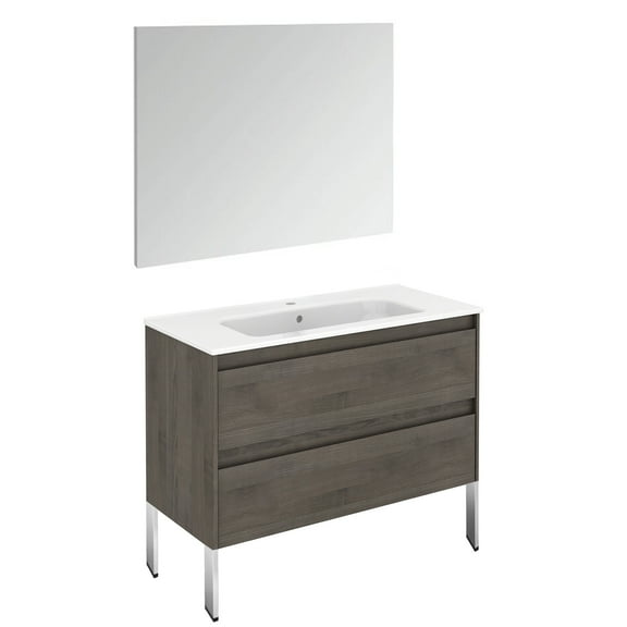 Ws Bath Collections Ambra 100F Pack 1 Ambra 40" Free Standing Single Basin Vanity Set -