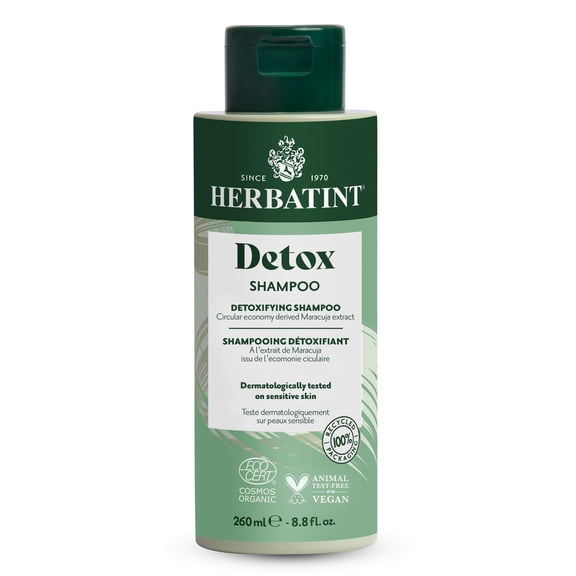 Herbatint Detox Shampoo - Revives & Purifies Scalp & Hair - Removes Buildup, Oils & Hard Water Residue - Free of Silicones, Parabens, SLS & SLES - Infused with Zeolite - 8.8 fl oz