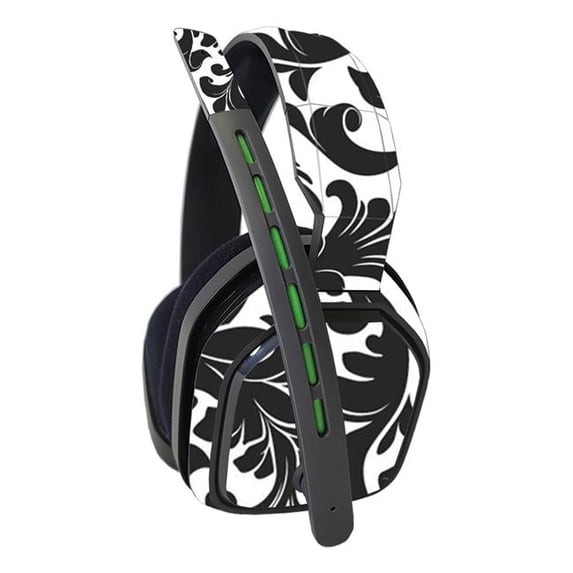 MightySkins ASTA10-Black Damask Skin Compatible with Astro A10 Headset - Black Damask