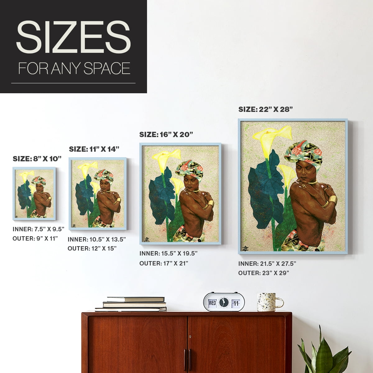 Woman Strong II Framed Print - Solid Wood in Single Picture Frame Solid Wood 2 Framed Print