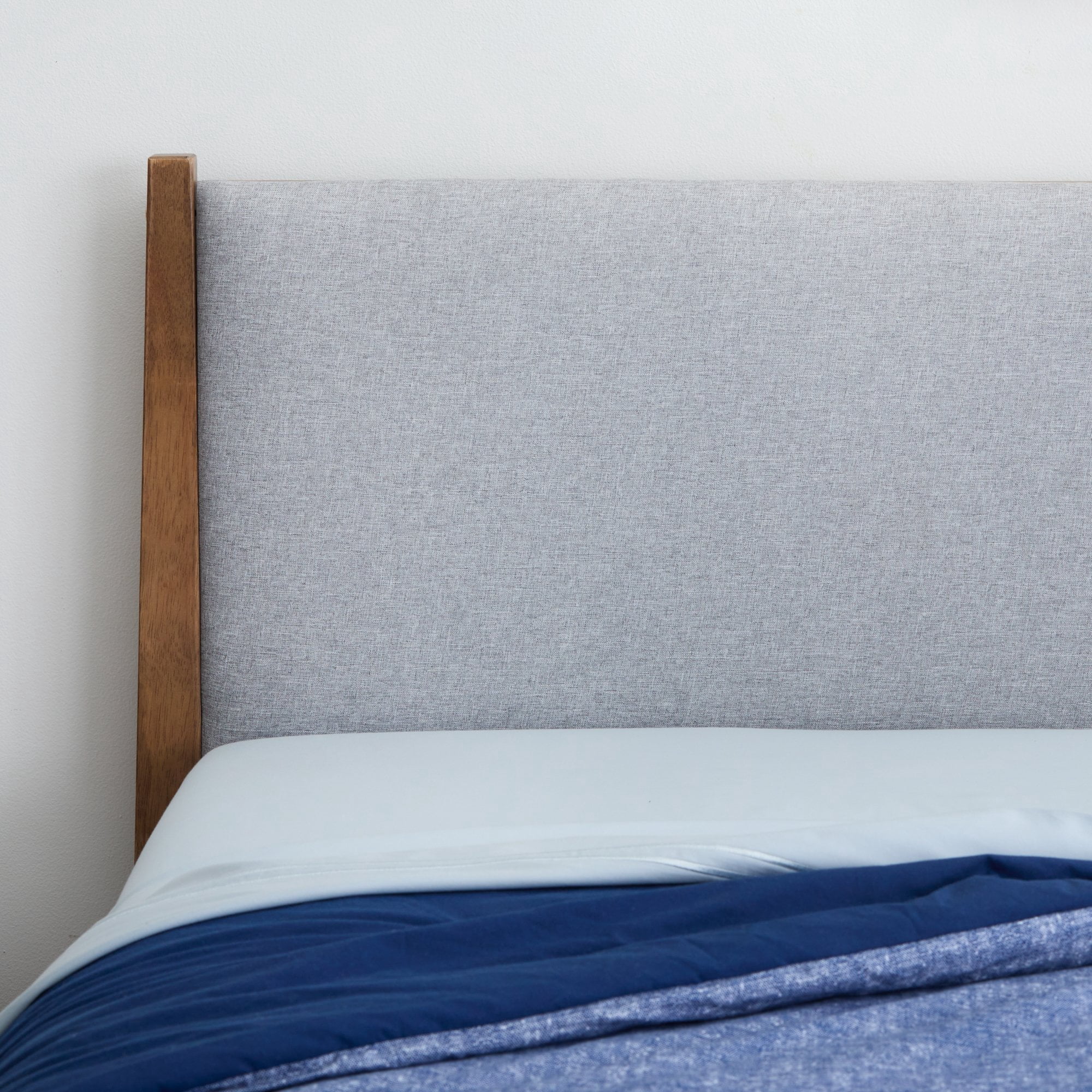 Rest Haven Upholstered Wood Platform Bed, King, Gray