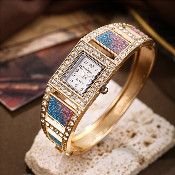 New Square Decorative Diamond Bracelet Shiny Digital Women's Quartz Watch