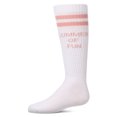 thumbnail image 2 of MeMoi Girls "Summer Of Fun" Cotton Blend Varsity-Stripe Knee High Sock - Girls - Female, 14, Black, 2 of 11