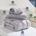 thumbnail image 5 of Virtu Twin XL Comforter Set, Bed In A Bag 5 Pc Pleated Bedding Set, Grayish Lavender, 5 of 9