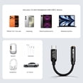 thumbnail image 4 of Atzeste USB C to 3.5mm Headphone Jack Audio Adapter, DAC AB136D HiFi USB C to Aux Female Audio Dongle Compatible with iPhone 16/15 Series, iPad Pro, MacBook, Samsung Galaxy S24/S23/S22, 4 of 7
