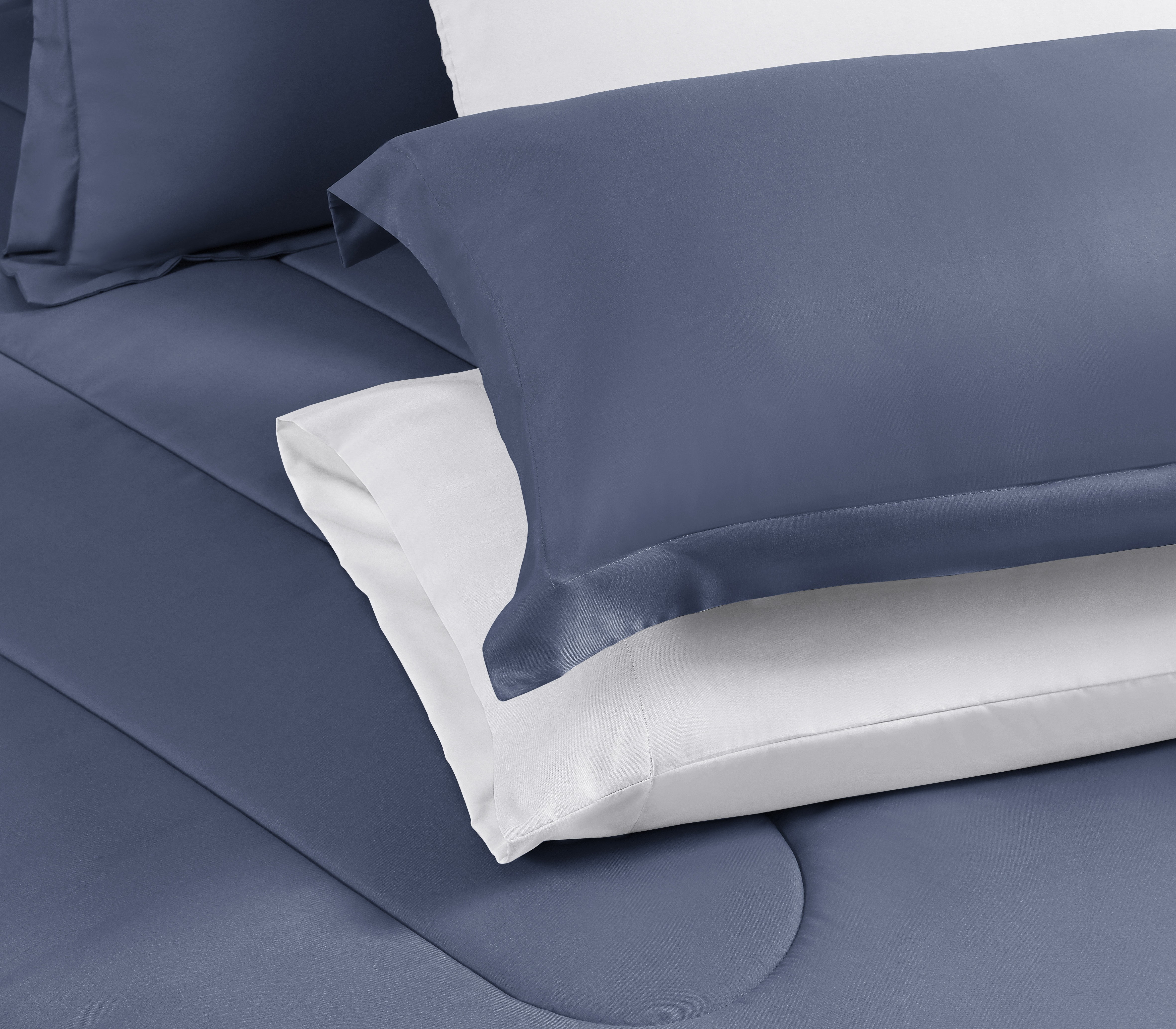 Swift Home Luxury 8 Piece Bed in a Bag, All Season Complete Bedding Set, King, Indigo