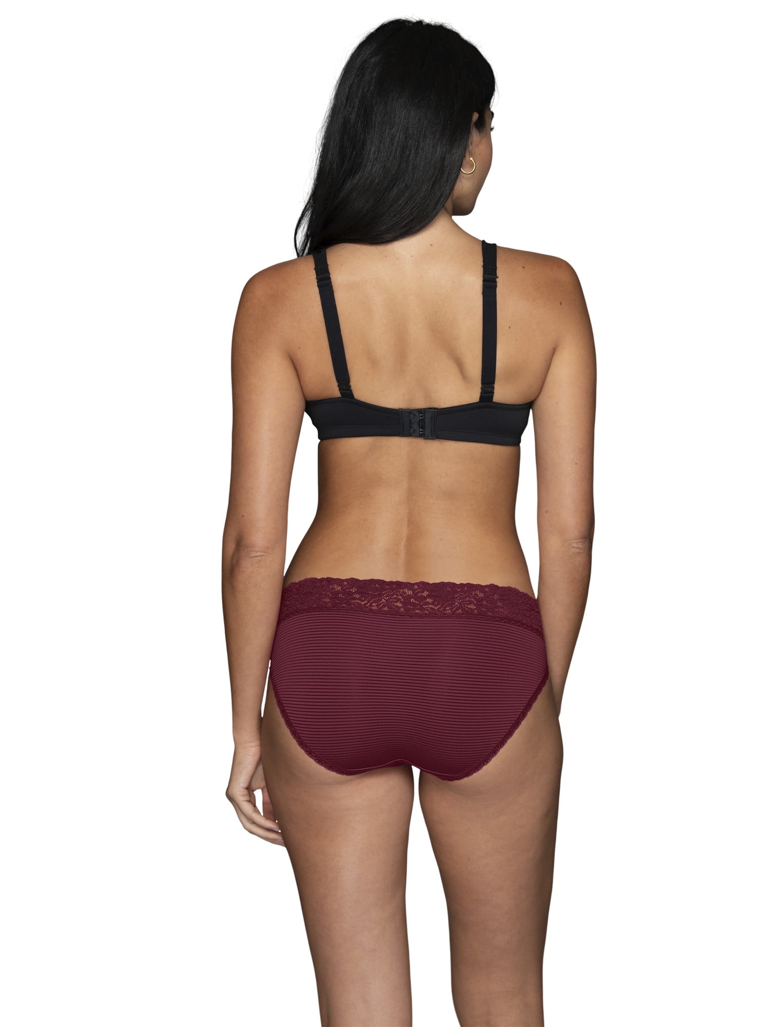 Vanity Fair Radiant Women's Light and Luxe Bikini Underwear - No Pinch, Stretch Lace Waistband, 3-Pack, Sizes S-5XL