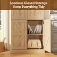 thumbnail image 4 of 71" Tall Farmhouse Kitchen Pantry Cabinet with Doors,Storage Cabinet with 4-Tier Adjustable Shelves,Wooden Hutch for Home, Kitchen Brown, 4 of 6