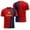 Red, variant on Mens Soccer Shirt Spain Raglan Tops Short Sleeve Summer Graphic Tee Casual V Neck T Shirt Sports Fan Casual Tops Tee L