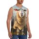 thumbnail image 2 of Balery Cute Prairie Sheep Herd Camisetas sin mangas para hombre, absorbe la humedad y protege contra el mal olor.-3X-Large, 2 of 7