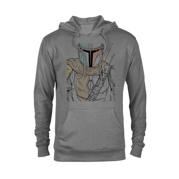Star Wars The Mandalorian Muted Warrior - Pullover Hoodie for Adults - Customized-Graphite Heather