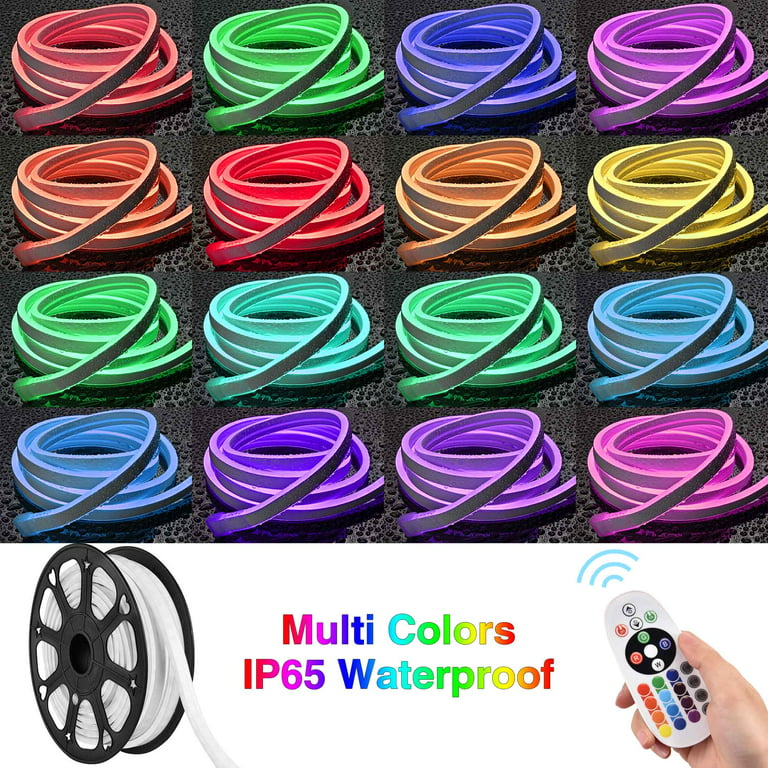 Delight 100 ft Neon LED Light Strip Rope Tube Flexible Sign RGB Party Home Decor