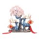 thumbnail image 1 of Árbol de la fortuna de cristal con adorno de ciervo for la entrada de la sala de estar y el enfriador de vino., 1 of 3