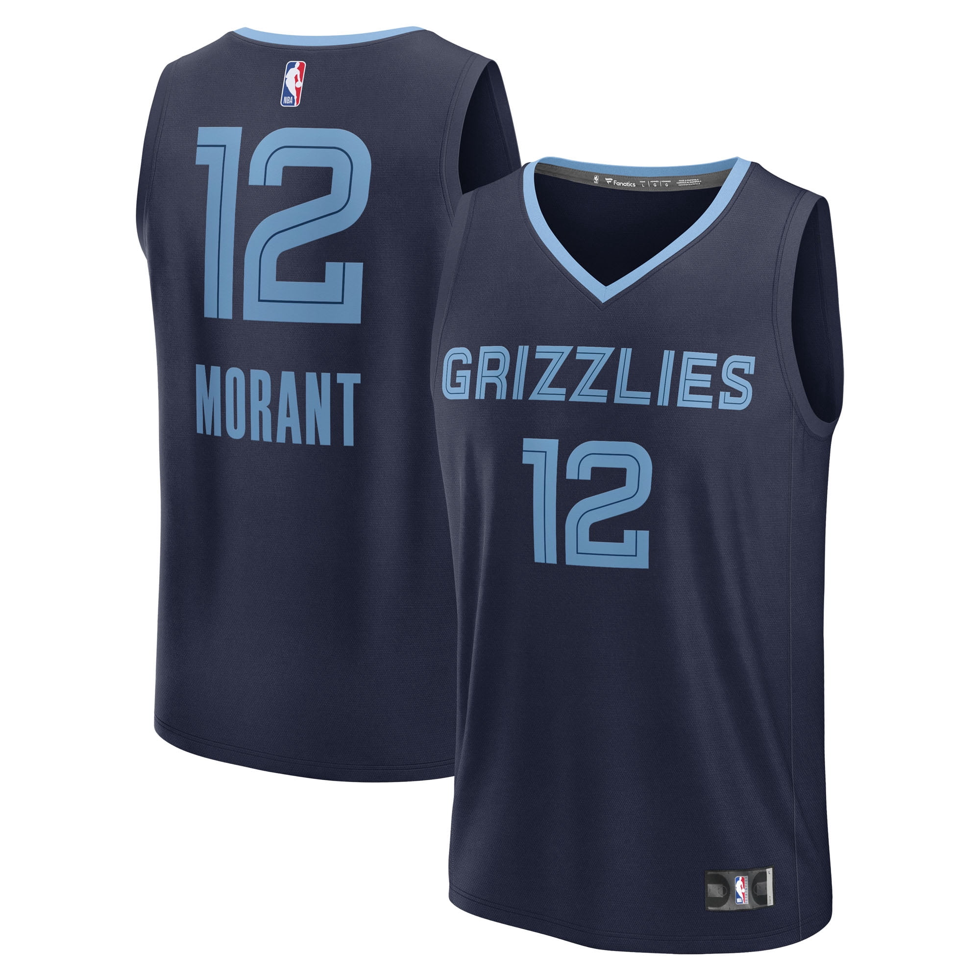 Men's Fanatics Ja Morant Navy Memphis Grizzlies Fast Break Replica Player Jersey - Icon Edition