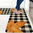 thumbnail image 6 of Fall Buffalo Plaid Kitchen Rugs and Mats Set of 2，Orange Pumpkin and Maple Leaf Kitchen Mat for Floor, Autumn Thanksgiving Home Decor Sink Mats Kitchen Decor Doormat+Runner Rug, 6 of 6