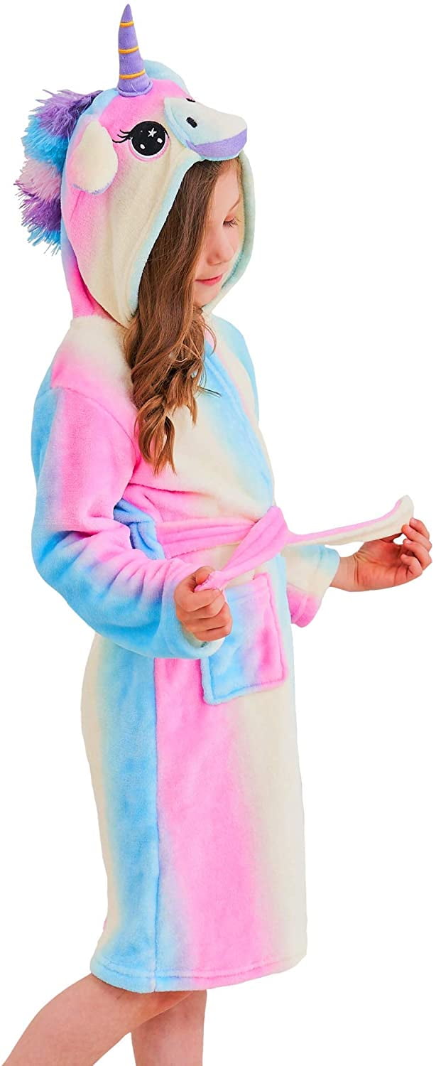 Soft Unicorn Hooded Bathrobe Gifts for Girls 