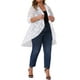 thumbnail image 2 of Cardigan de encaje de talla grande Agnes Orinda para mujeres, cárdigan con volantes, abierto al frente, de manga larga, cubre hombros de encaje transparente, 1X blanco, 2 of 5