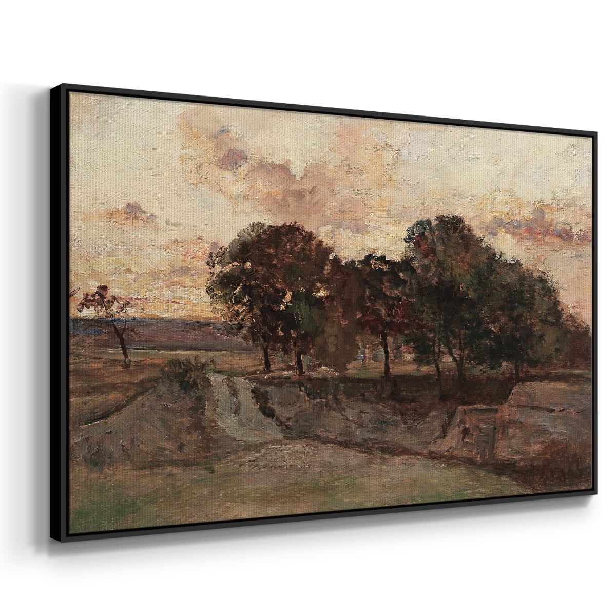 Vintage Landscape-CCXXV By Wexford Home Framed in Black Wood Gallery Wrapped Canvas 27 in. x 41 in.