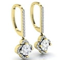 thumbnail image 3 of 0.60 Carat (ctw) 18K Yellow Gold Round White Diamond Ladies Halo Style Flower Dangling Earrings, 3 of 4