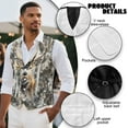 thumbnail image 6 of Yuyamidu Deer Business Vests for Men Size 4XL Lightweight Men's V-Neck Suit Vests Camo Hunting Vest Waistcoat with 3 Pockets Daily Wear Clothing, 6 of 7
