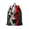 thumbnail image 2 of Naloa Red And White Screaming Demon Skull Canvas Backpack for Men Women Rucksack Casual Travel Daypack College Tote Satchel Bookbag for Teens-Small, 2 of 7