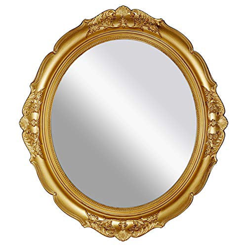 Omiro Decorative Wall Mirror Vintage, Antique Gold Long Wall Mirror