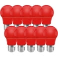 thumbnail image 1 of Durable & Reliable LED A19 Bulbs, Perfect Illumination For Wide Application, Non-Dim Red Colored Light, E26 Base For Decorative And Seasonal Lighting, 10PCS, 1 of 6