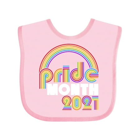 

Inktastic Pride Month 2021 Rainbow Retro Look Gift Baby Boy or Baby Girl Bib